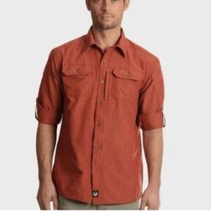 Wrangler Outdoor Series Men's Performance Roll Tab Sleeve Orange Shirt XL Hiking